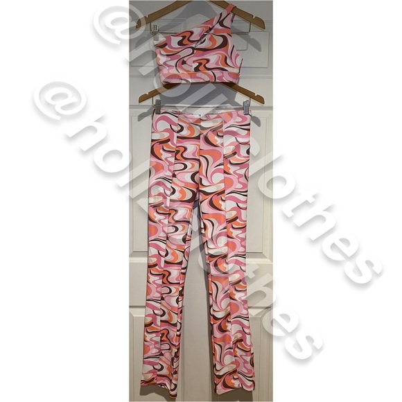 NWOT FP Movement x Onzie Pink Retro Print Mini Bell SET - Picture 5 of 14